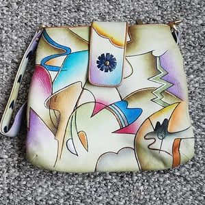 Leather handpainted bag
